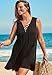 Swimsuits For All Women's Fiona V-Neck Cover Up Dress - 14/16, Black (Plus