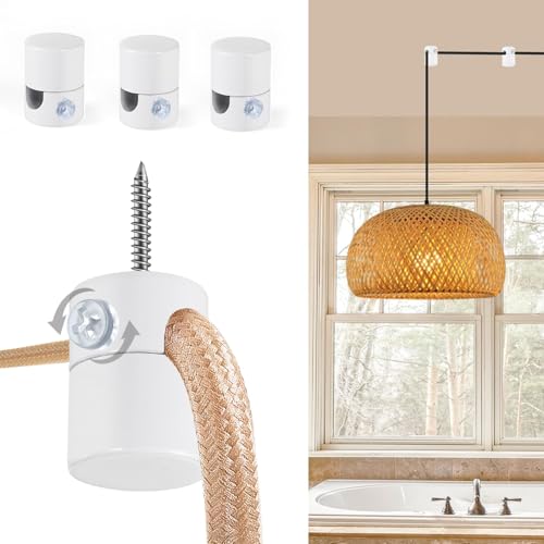 Adcssynd 3 Pack Upgrade Ceiling Hooks for Hanging Lights, White