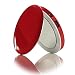 Pearl Compact Mirror USB Rechargeable Battery Pack, Light Up Personal Makeup Mirror with a 3000mAh Battery and 2.1 Amp USB Port (Red)