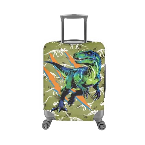 Image of Mumeson Dinosaur Luggage Cover for Suicase Washable Luggage Protector with Zip Closure Baggage Dust Covers Anti Scratch