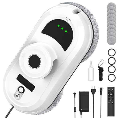 Robot Laveur de Vitre, Robot Nettoyeur Vitre Automatique 5600Pa avec 3 Modes de Nettoyage, 10...
