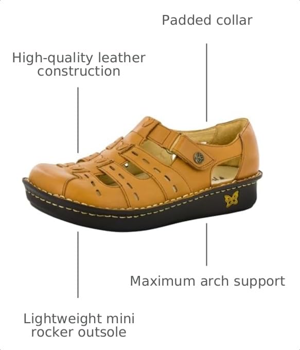 Image of Alegria Women's Pesca Fisherman Leather Sandal