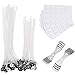 100 Pezzi Stoppini Candele Cotone, 2 Pezzi Supporto Acciaio Inossidabile per Stoppino e 100 Pezzi Adesivo Stoppino per Fabbricazione Candele