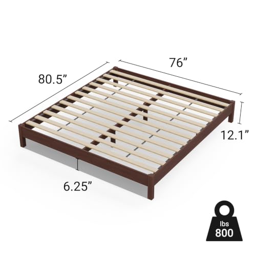 Image of LIFEMENT King Bed Frame Signature Wood Platform, Noise Free, Under Bed Storage, No Box Spring Needed, Easy Assembly, Espresso