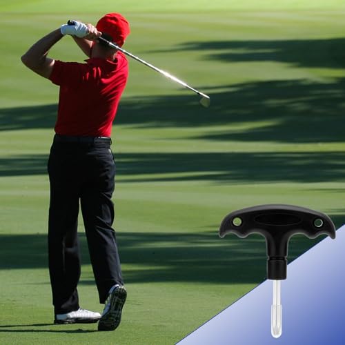 NQEUEPN Verstellbarer Golfschlüssel mit Kunststoffgriff, Edelstahl-Schraubendreher-Werkzeug für Schlägerschaftadapter (schwarz)
