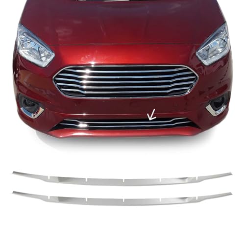 OMAC Parrilla de radiador compatible con Ford Transit Tourneo Courier 2018-2024, cromo, 2 x