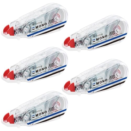 トンボ鉛筆 修正テープ 5mm MONO モノエアー (軽いタッチ・高密着テープ) 使い切りタイプ10m 5個 CT-CA5-5P（Amazon）