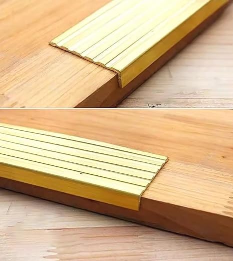 Nariz de escalera de latón en L resistente para peldaños elegantes 5