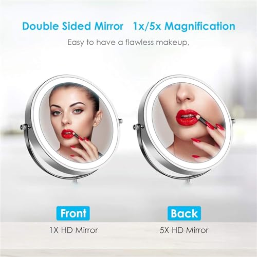 Espejo maquillaje iluminado recargable 8 pulgadas miniatura 2
