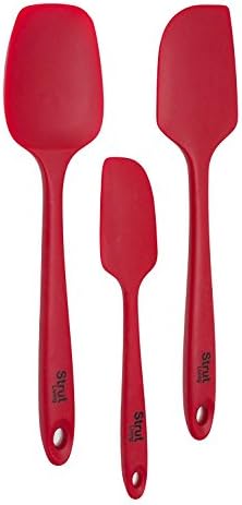 Silicone Spatula Set of 3 - 450F Heat Resistant - Silicone Cooking Spoon & Silicone Spatula turner - One Piece Design - Non Stick Silicone - Stainless Steel Core - Premium Silicone Spatula Set
