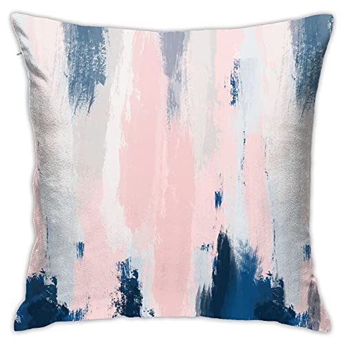 Nebra Abstract Blush and Blue Throw Pillow Covers Cozy Square Thr...