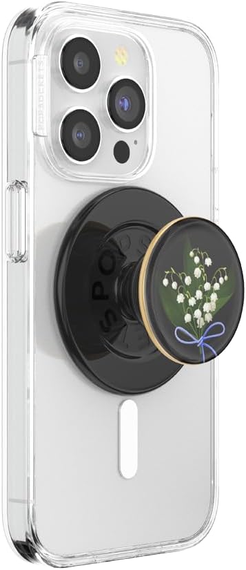 PopSockets Phone Grip for MagSafe, Magnetic Holder, Phone Stand, Black - Rose Noir