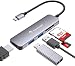 Produktbild bonsaii USB C Hub, 5 in 1 Aluminium mit HDMI 4K Adapter, USB 3.0 Anschlüsse, Micro SD/TF Kartenleser, Kompatibel für Laptop und mehr Type-C Geräte