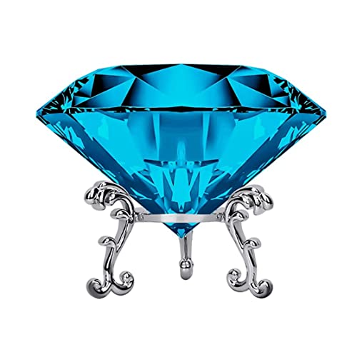 Presse-papier diamant cristal bleu clair pour stabiliser vos documents