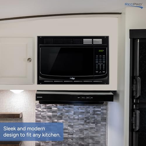 Image of RecPro RV Microwave Trim Kit, Black, Fits 1.0 Cu. Ft. Microwave
