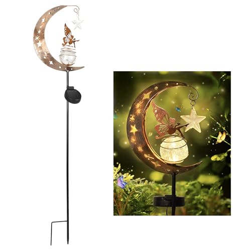 Lampe solaire lune pour allée de jardin et cour extérieure