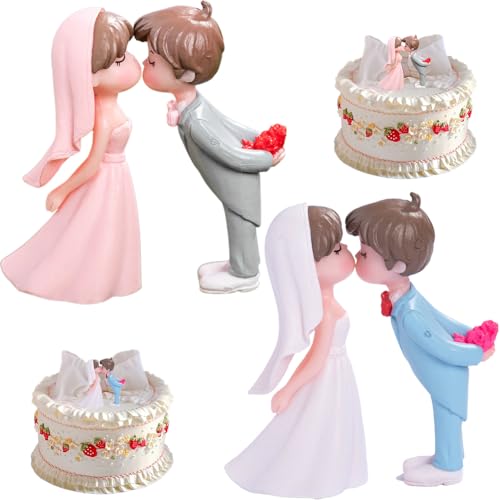 Figura Pastel Boda, Decoración del Pastel de Bodas, Decorativa de Pareja, Figura de Novios, Decoración para Tarta, Figuras de Boda Regalos, Blanco