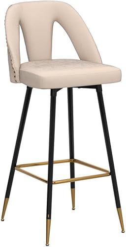 Miniatura 5 de Juego de 2 sillas de bar modernas taburetes de bar tapizados de terciopelo contemporáneo Polibi con cabezas de clavos y patas de metal negro con