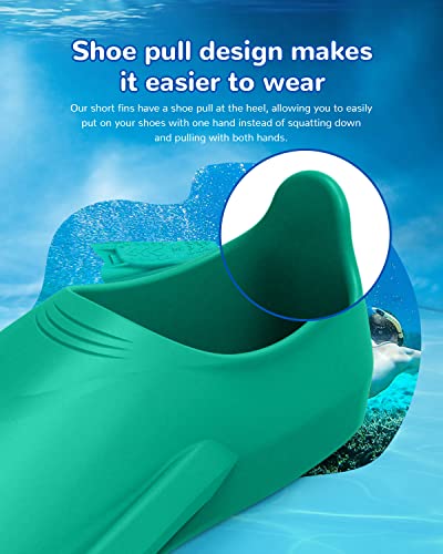 Wstoo Swimming Fins,Swimming Training Fins Short Blade Flippers Build Leg Strength,Silicone Swimming Flippers For Youth And Kids #TOP3