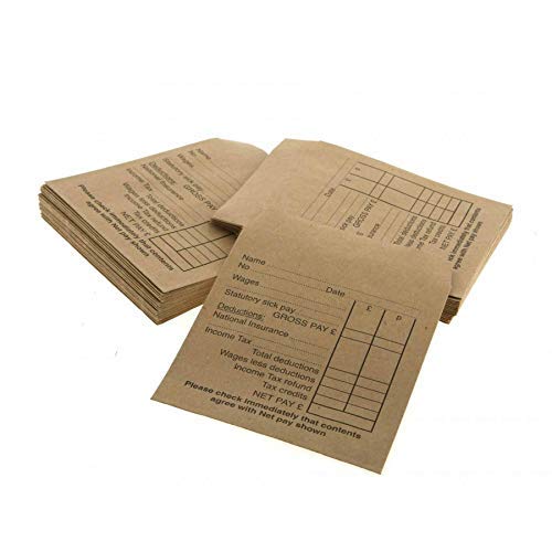 Indigo Printed Wage Pay Money Brown Manilla Envelopes (1000)
