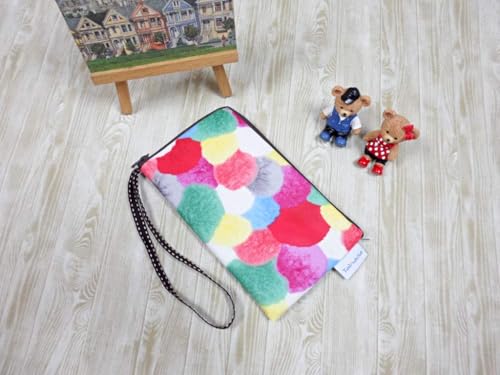 Image of Taianda Women Phone Wristlet Wallet Pouch, Dual Slots (Puffer Ball)