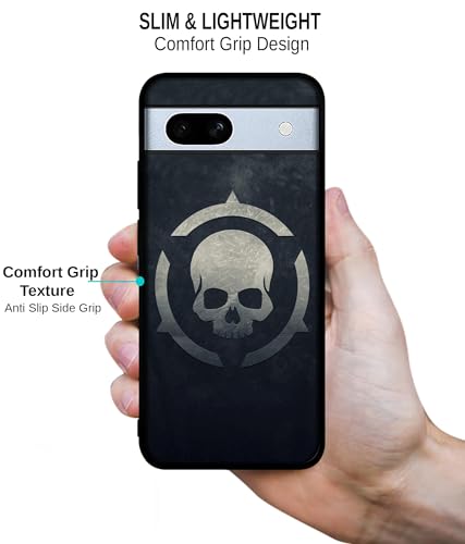 Image of Skull Pattern Print Design Premium 2D Printed Metal Back Case Cover for Google Pixel 7A 5G, Multicolor