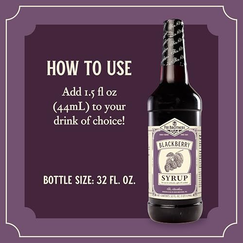 Image of Fee Brothers Blackberry Flavored Syrup, 32 fl oz (1 Quart)