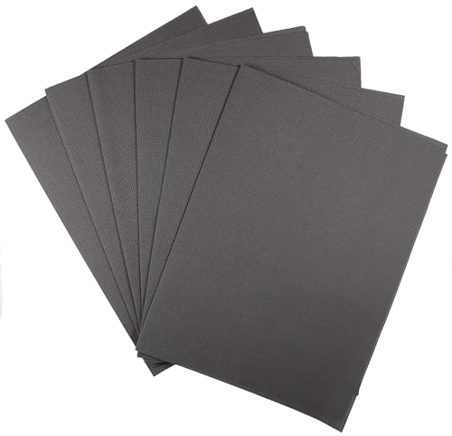 Image of KCS 4 /6 pc of 12 inch x 18 inch 30cmx45cm 16CT Counted Cotton Aida Cloth Cross Stitch Fabric (Dark Grey, 6 pc)