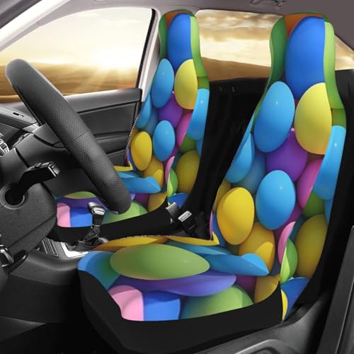 Housses de siège de voiture lavables et respirantes avec motif sphères colorées pour l'été