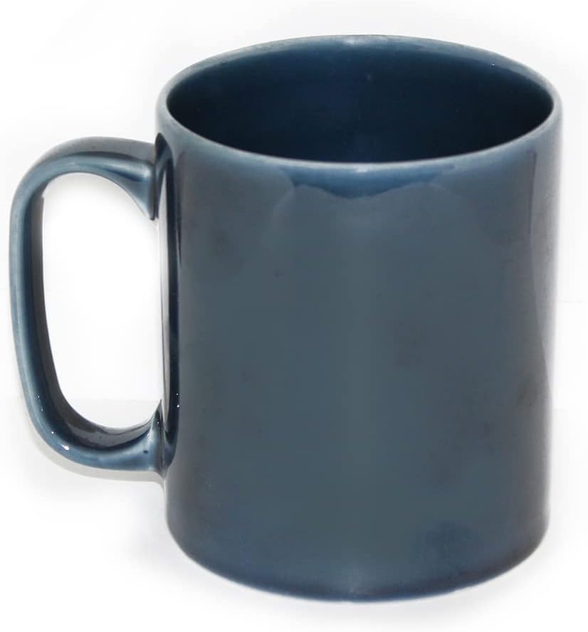 TurkCeramics Blue Porcelain Coffee Mug – 270ml Food Safe Glazed Ceramic Cup for Tea & Coffee – Microwave & Dishwasher Safe Mug with Handle for Home, Office, Kitchen – Soft Porcelain Drinkware