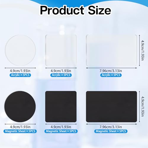 Set de imanes acrílicos transparentes para manualidades miniatura 2