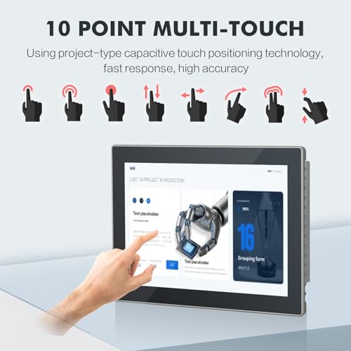 Image of 10.4 inch Industrial Touch Panel PC, Ratio 4:3 Multi-Touchscreen-Monitor,Wall Mounted Touch Screen Panel Computer,WiFi & Built-in Speakers,IP65 Front,Win 11 I5 RAM 8G+512G SSD