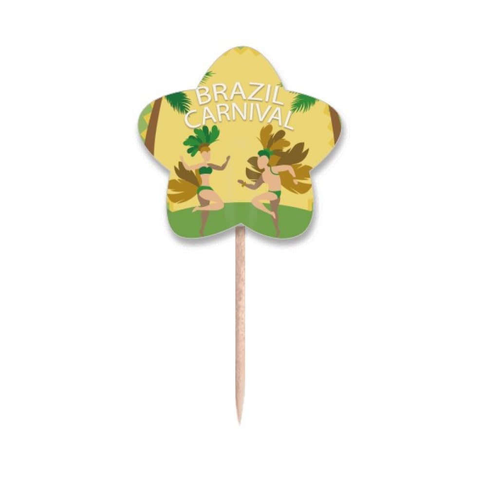 Drapeaux Brésil pour cupcake : pics apéritif thème Carnaval de Rio
