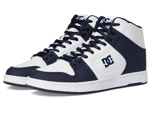 DC Men's Manteca 4 HI Skate Shoe, White/Navy, 12