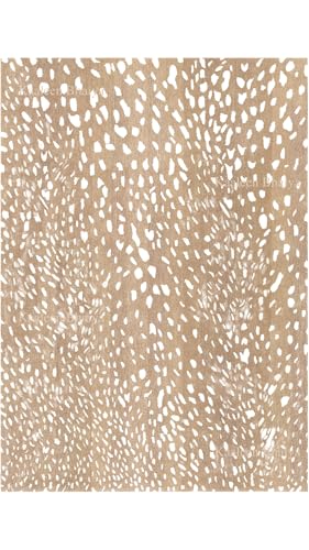 Kaaleen Bhaiya Antelope Handmade Tufted Wool Area Rug - Luxury Animal Print Carpet - Soft Plush Area Rug for Modern Decor - Multiple