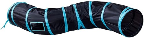 Miniatura 2 de Alnicov Tubo de túnel para gatos, túneles en forma de S, 9.8 x 38.2 in, plegable, extensible, tienda de campaña para jugar, juguete interactivo,