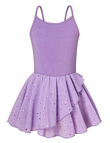 Little Girls Kids Ballet Dance Dress Leotard with Skirt Child Glitter Ballerina Dress Ballet Outfit Dancewear for Girls Kids Size 6 7
