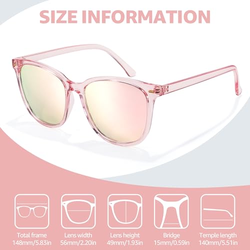 Image of Myiaur Polarized Sunglasses for Women, Square Mirrored Trendy Shades with UV Protection Reduce Glare Sun Glasses