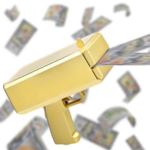Money Gun Shooter with Prop Money Make it Rain Prop Gun Money Machine with 200pcs 100 Dollar Bills Prop Money Toy Money Spray Cash Gun for Game Movies Party Supplies