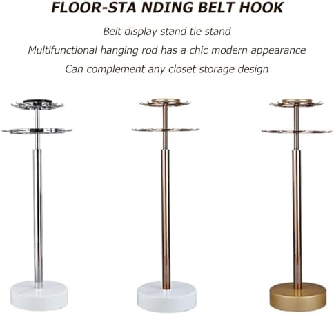 Floor Standing Belt Display Holder with Pivoting Hooks, Retail Accessory Organizer for Scarves, Ties, Shawls, Purses – Versatile Closet Storage Rack and Stand