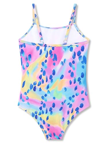 Image of Girls One Piece Swimsuits Adjustable Double Strap for Kids Palm Tree Print Toddler Bathing Suit Size 2T-10