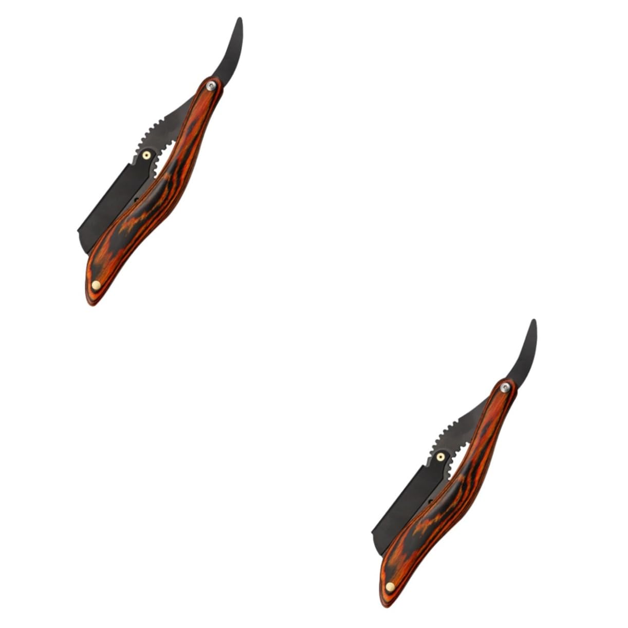 FOMIYES 2pcs Manual Beard Trimmer Wooden Clip-on Razor Beard Trimming Tool Shaving Razor Easy to Use Lightweight for Travel