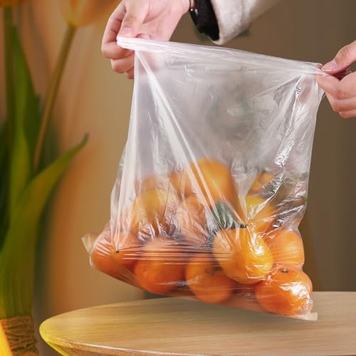 Image of 1020 Count 12 x 16 Inches Plastic Produce Bags, Clear Plastic Produce Bag Roll for Bread, Fruits, Vegetable, Kitchen, 340 Bag x 3 Rolls