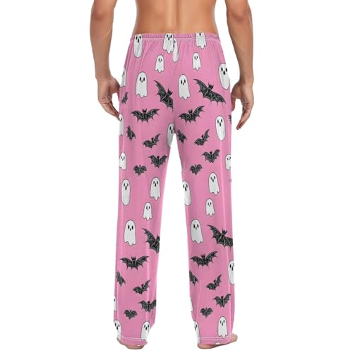 Mens Pajama Pants, Halloween Bats Sleep Pjs Bottom for Men, Lounge Pant with Pockets S2