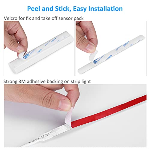 Lacasa Motion Activated Led Light Strip 60" 1.5M, Battery Powered Motion Sensor Closet Lights, Warm White, Auto Or Switch On/Off, For Kitchen Under Cabinet, Wardrobe, Cupboard, Bathroom #TOP4