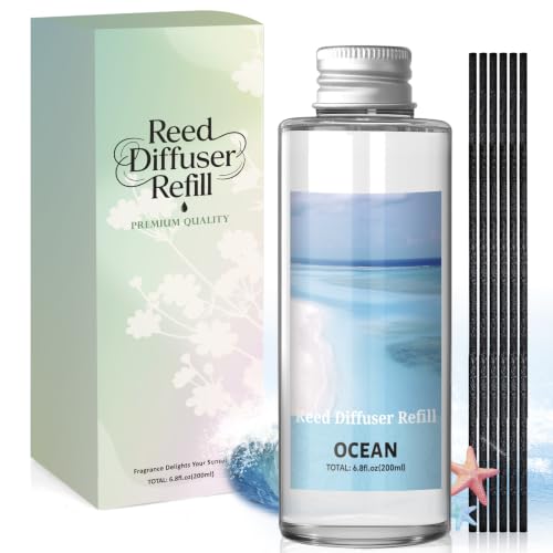 Scent-Hi Reed Diffuser Refill 200ml Ocean Scented Refill for Reed Diffuser Home Fragrance for Home & Office Decor