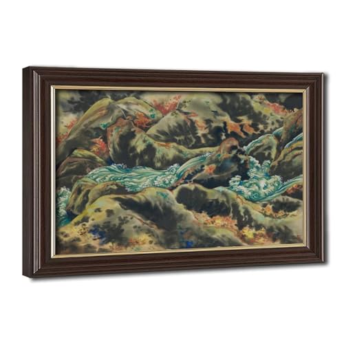 Impression sur toile Mountain Stream Yosemite Chiura Obata cadre suspendu 20x30 cm