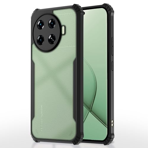 Image of Pikkme Techno Spark 20 Pro Plus 5G Back Cover | Crystal Clear Transparent Back | Ultra Hyrbid | Full Camera Protection | Raised Edge | Bumper Back Case (Black)
