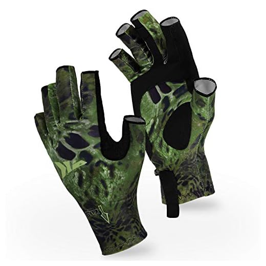 KastKing Sol Armis Sun Gloves UPF50+ Fishing Gloves UV Protection Gloves Sun Protection Gloves Men Women for Outdoor, Kayaking, Rowing, Hunting, Ambush Prym1,Large - X-Large