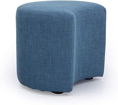 Tabouret en bois massif Crescent avec revêtement noble en linge